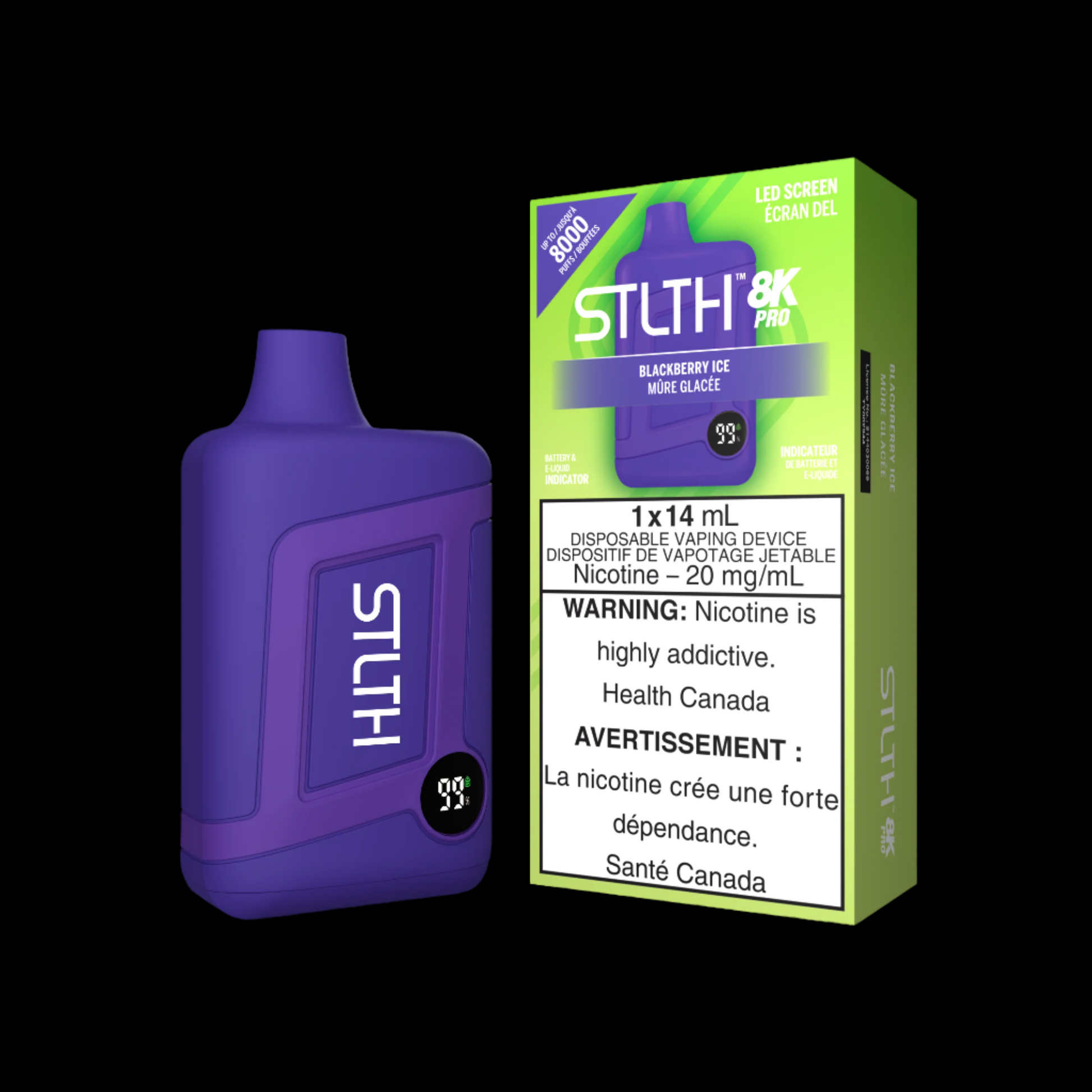 Disposable Vape STLTH 8K Pro: Apple Berry Ice Nicotine Strength: 20mg STLTH 8K PRO | Supa Vapes - Hawkesbury, Ottawa & Ontario Vape Shop