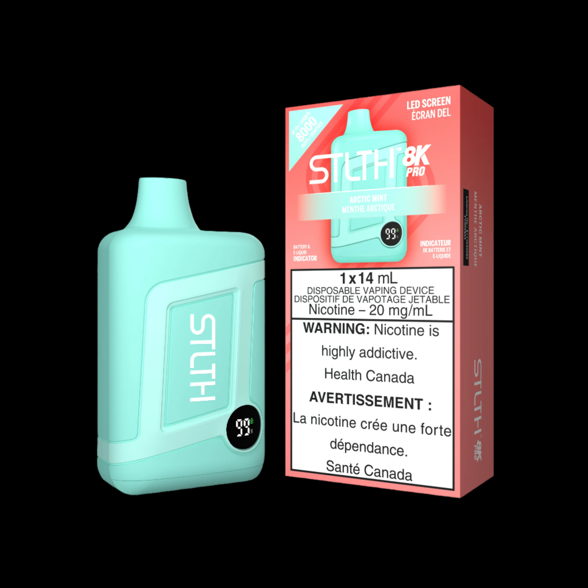 Disposable Vape STLTH 8K Pro: Arctic Mint Nicotine Strength: 20mg STLTH 8K PRO | Supa Vapes - Hawkesbury, Ottawa & Ontario Vape Shop