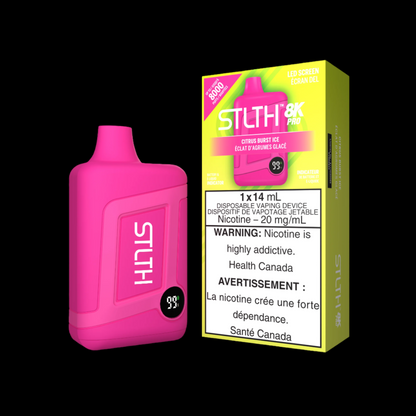 Disposable Vape STLTH 8K Pro: Citrus Burst Ice Nicotine Strength: 20mg STLTH 8K PRO | Supa Vapes - Hawkesbury, Ottawa & Ontario Vape Shop