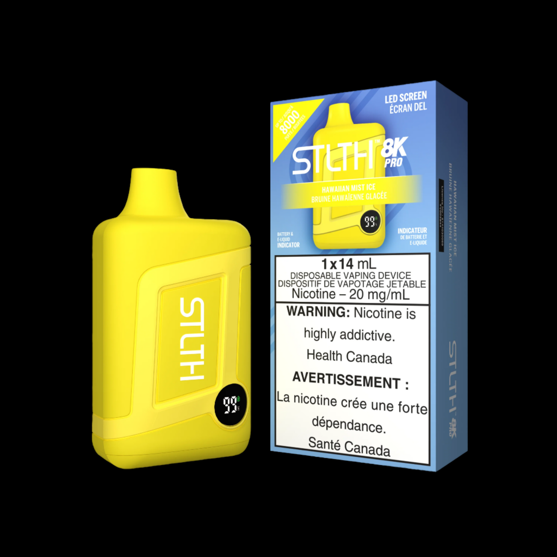Disposable Vape STLTH 8K Pro: Hawaiian Mist Ice Nicotine Strength: 20mg STLTH 8K PRO | Supa Vapes - Hawkesbury, Ottawa & Ontario Vape Shop