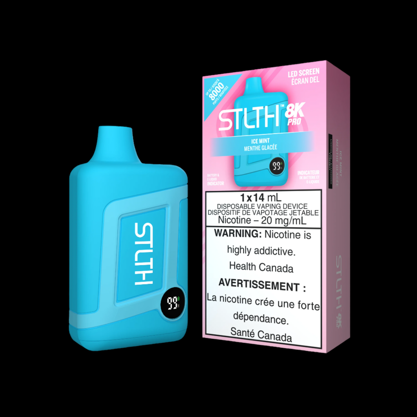 Disposable Vape STLTH 8K Pro: Ice Mint Nicotine Strength: 20mg STLTH 8K PRO | Supa Vapes - Hawkesbury, Ottawa & Ontario Vape Shop