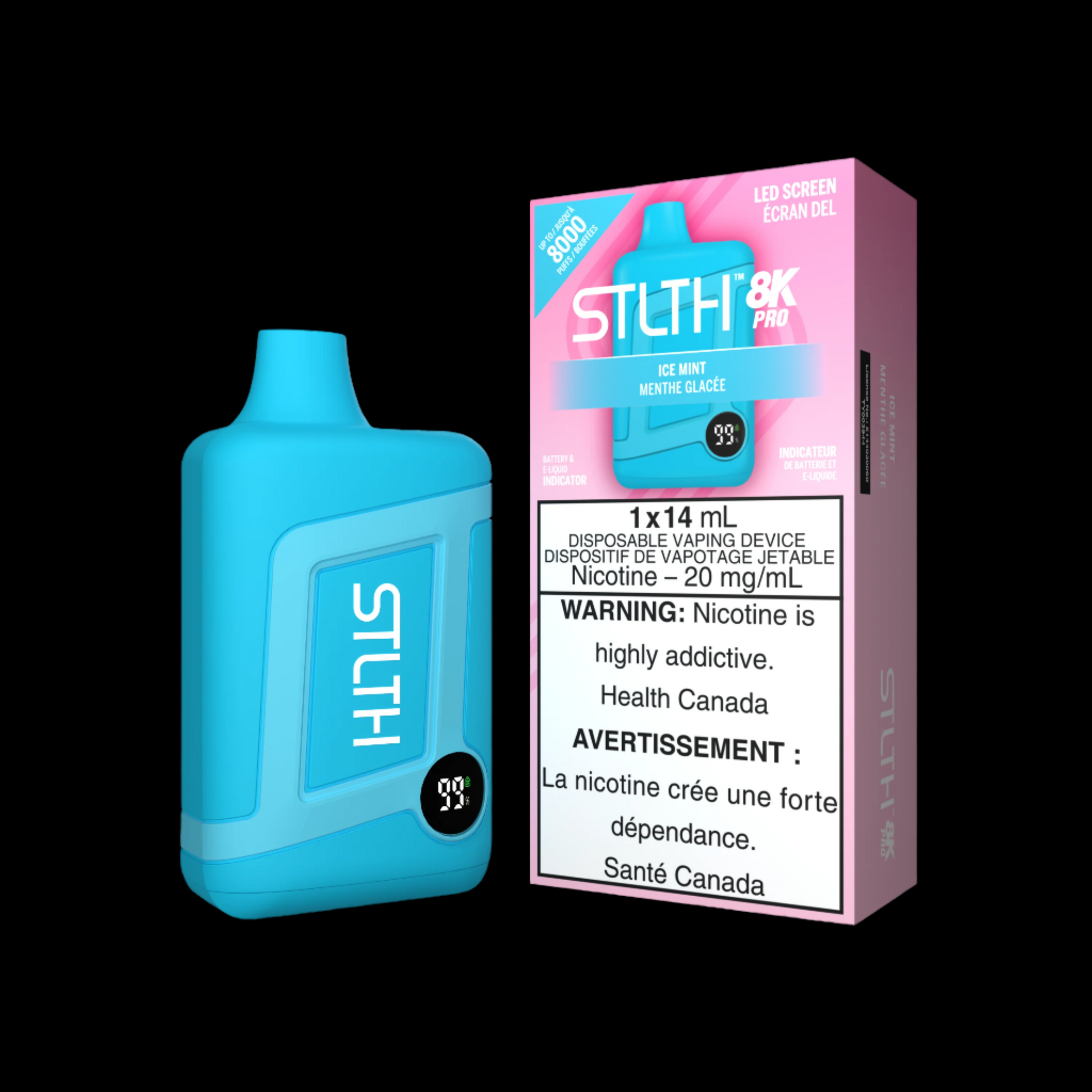 Disposable Vape STLTH 8K Pro: Ice Mint Nicotine Strength: 20mg STLTH 8K PRO | Supa Vapes - Hawkesbury, Ottawa & Ontario Vape Shop