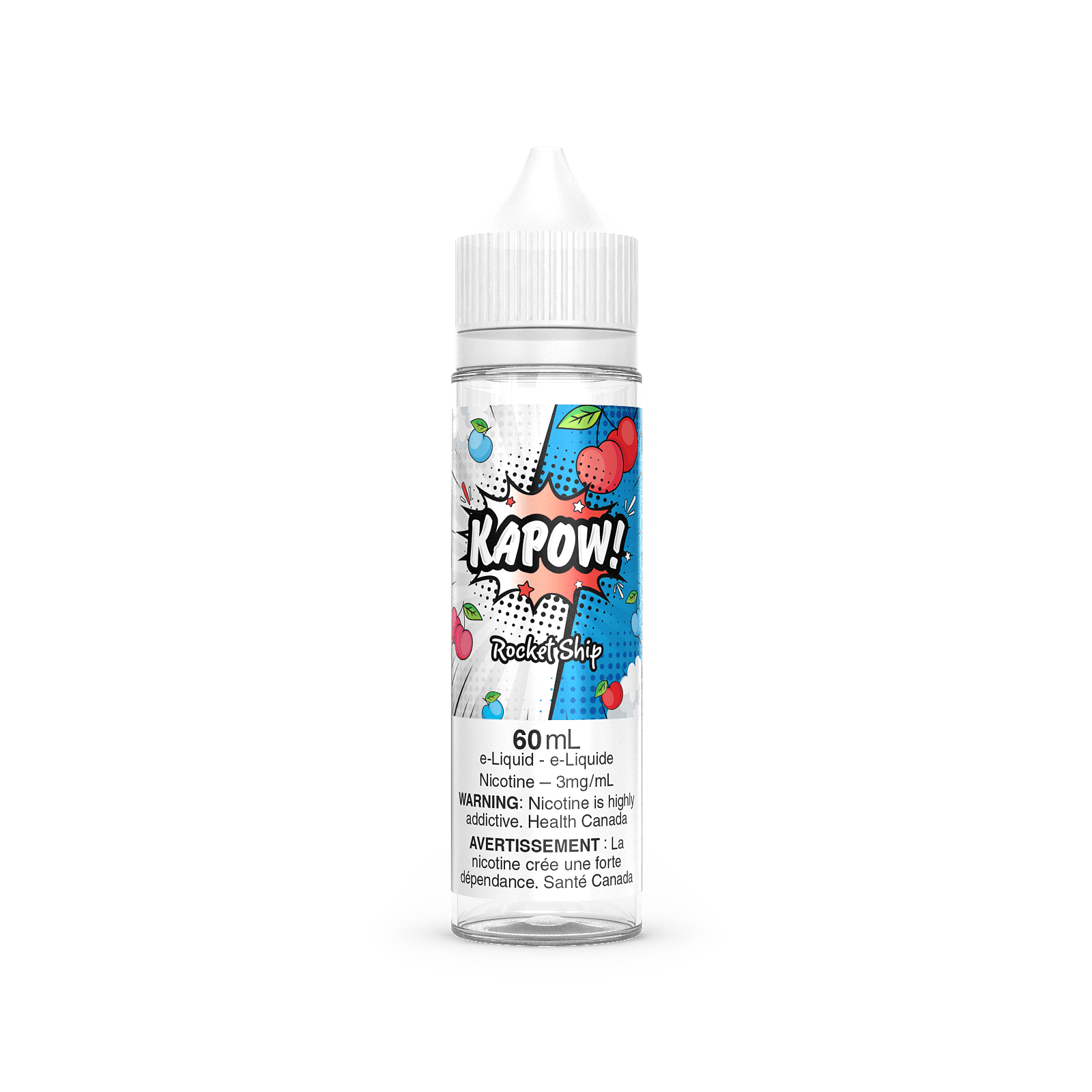 KAPOW! Cloudy flavour e-juice with 3mg nicotine, sweet candy-inspired vape juice, smooth and flavorful, ideal for vapers in Ontario and Quebec.