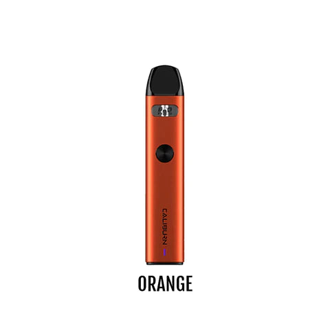 UWELL Caliburn A2 Kit, Orange flavour pod with 0.9-ohm coil, delivering rich taste and smooth vapor, ideal vaping device for Ontario and Quebec users.