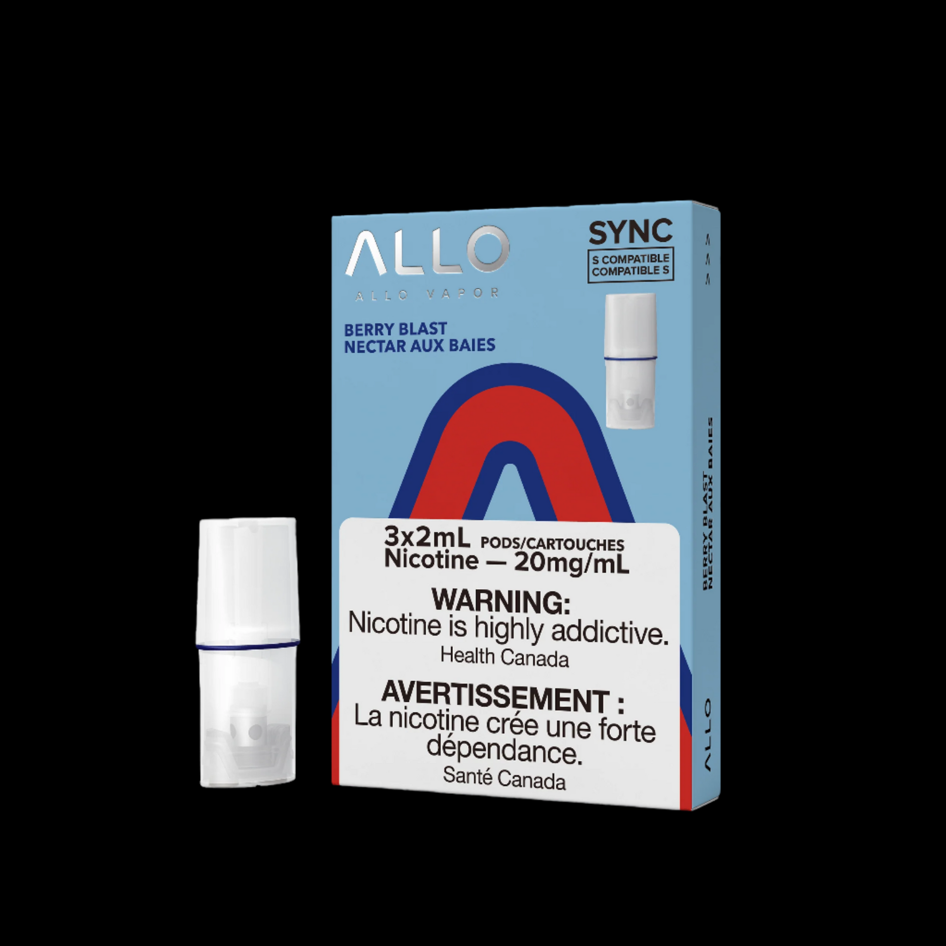 Allo Sync Pods Blackcurrant Lychee Berries - high-quality vape pods with rich flavour and smooth draw, available in Hawkesbury, Ottawa, and across Ontario.