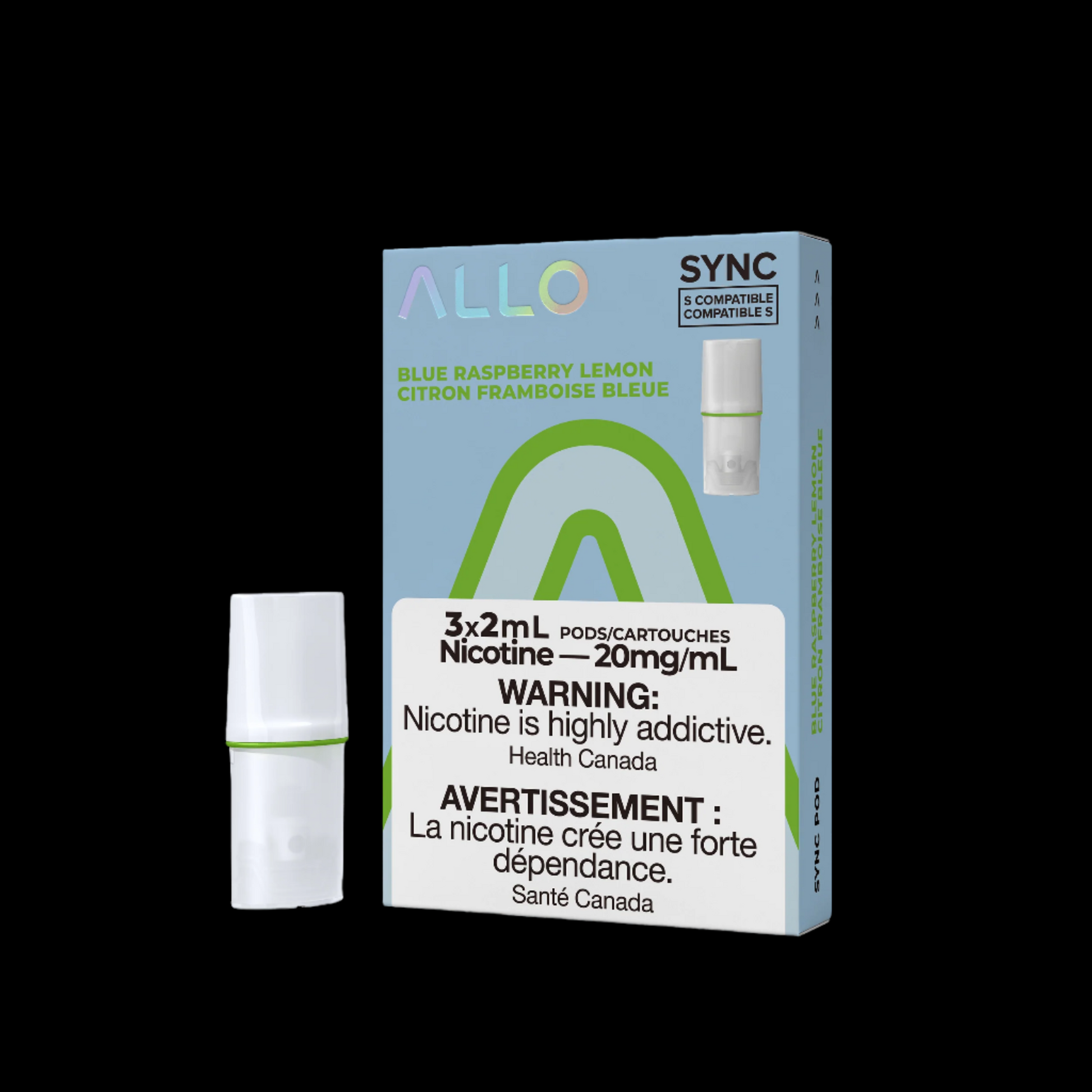 Allo Sync Pods Strawberry Kiwi - high-quality vape pods with smooth draw and bold flavour, available in Hawkesbury, Ottawa, and across Ontario.