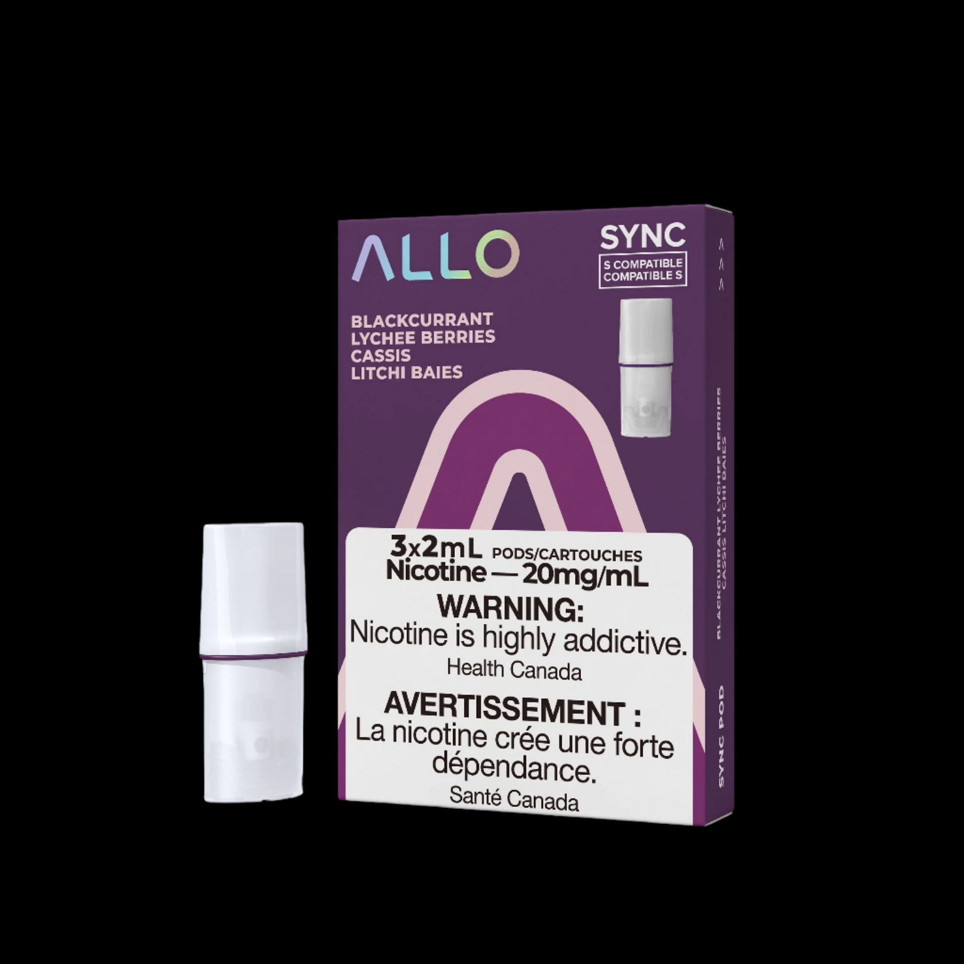 Allo Sync Pods Strawberry Kiwi - high-quality vape pods with smooth draw and bold flavour, available in Hawkesbury, Ottawa, and across Ontario.