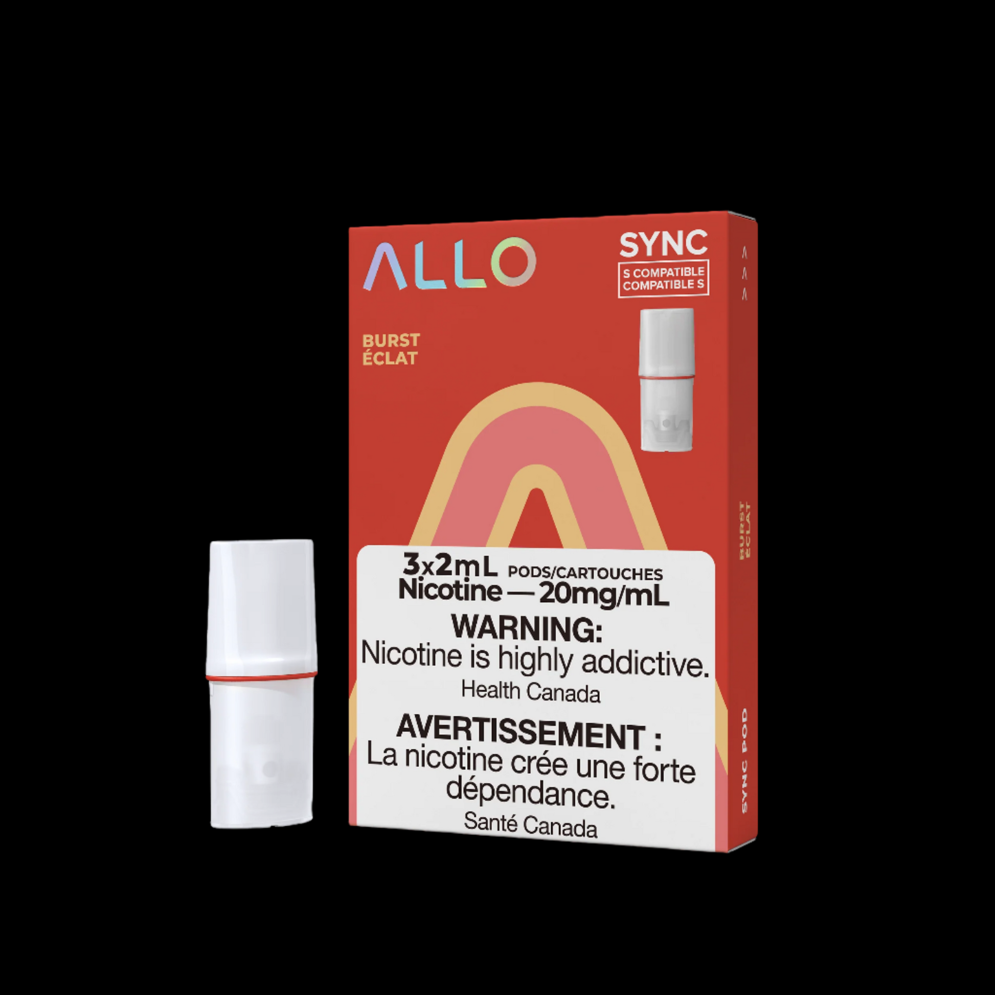 Allo Sync Pods Strawberry Kiwi - high-quality vape pods with smooth draw and bold flavour, available in Hawkesbury, Ottawa, and across Ontario.