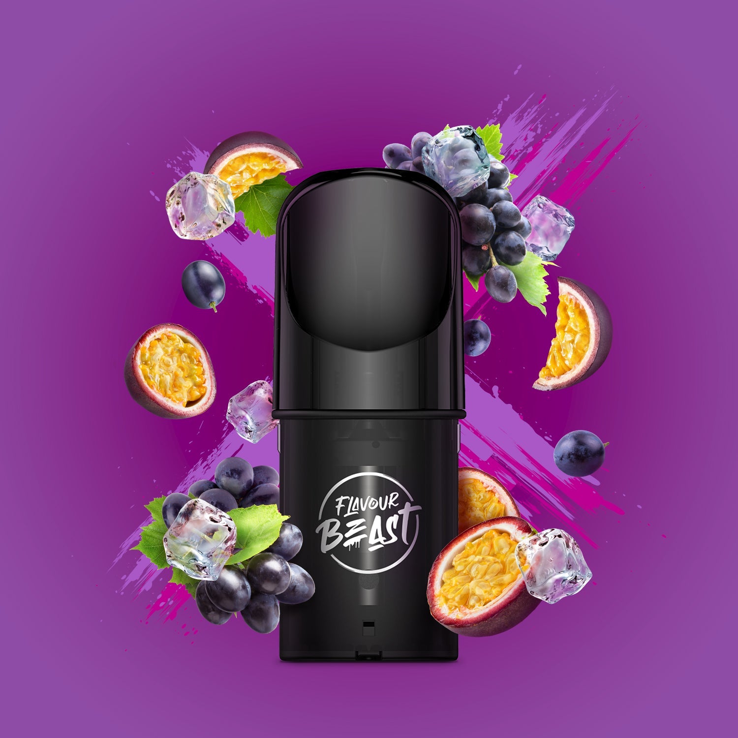 Flavour Beast Pods, Str8 Up Strawberry Banana Iced flavour pod, smooth refreshing vape, compatible with STLTH and Allo devices, ideal for vapers in Ontario and Quebec.