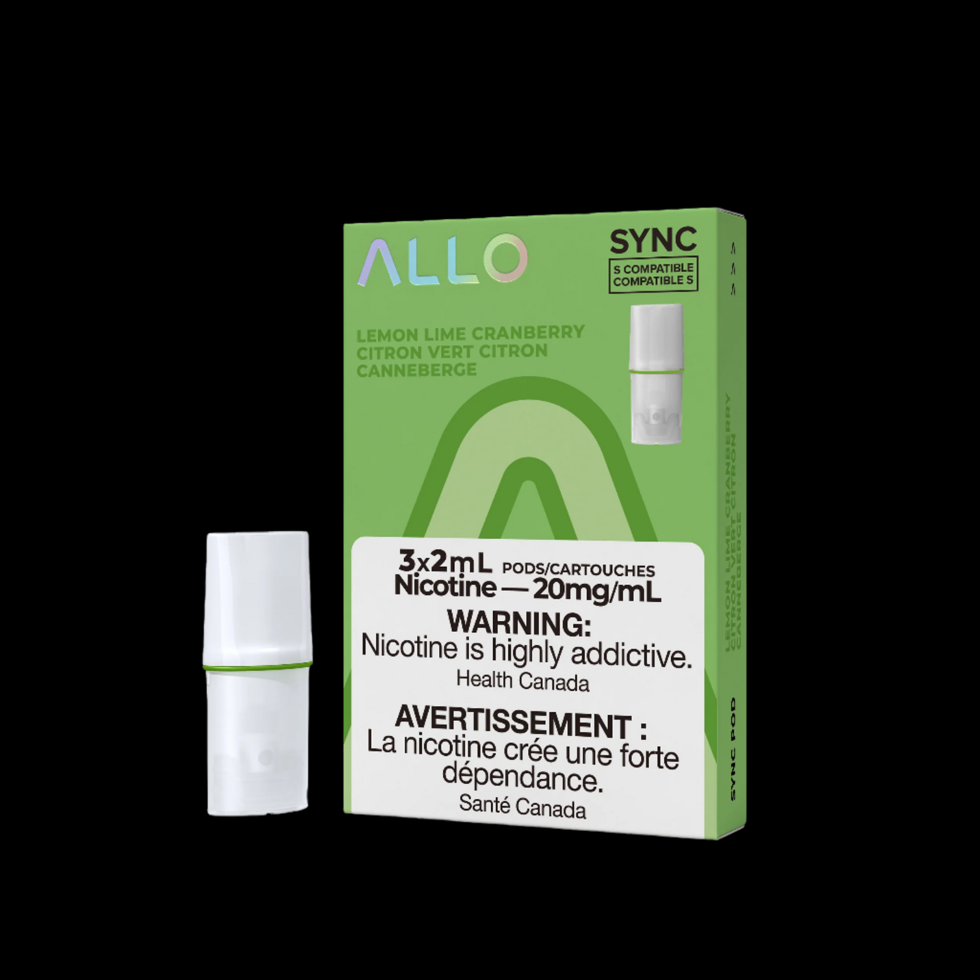 Allo Sync Pods Strawberry Kiwi - high-quality vape pods with smooth draw and bold flavour, available in Hawkesbury, Ottawa, and across Ontario.