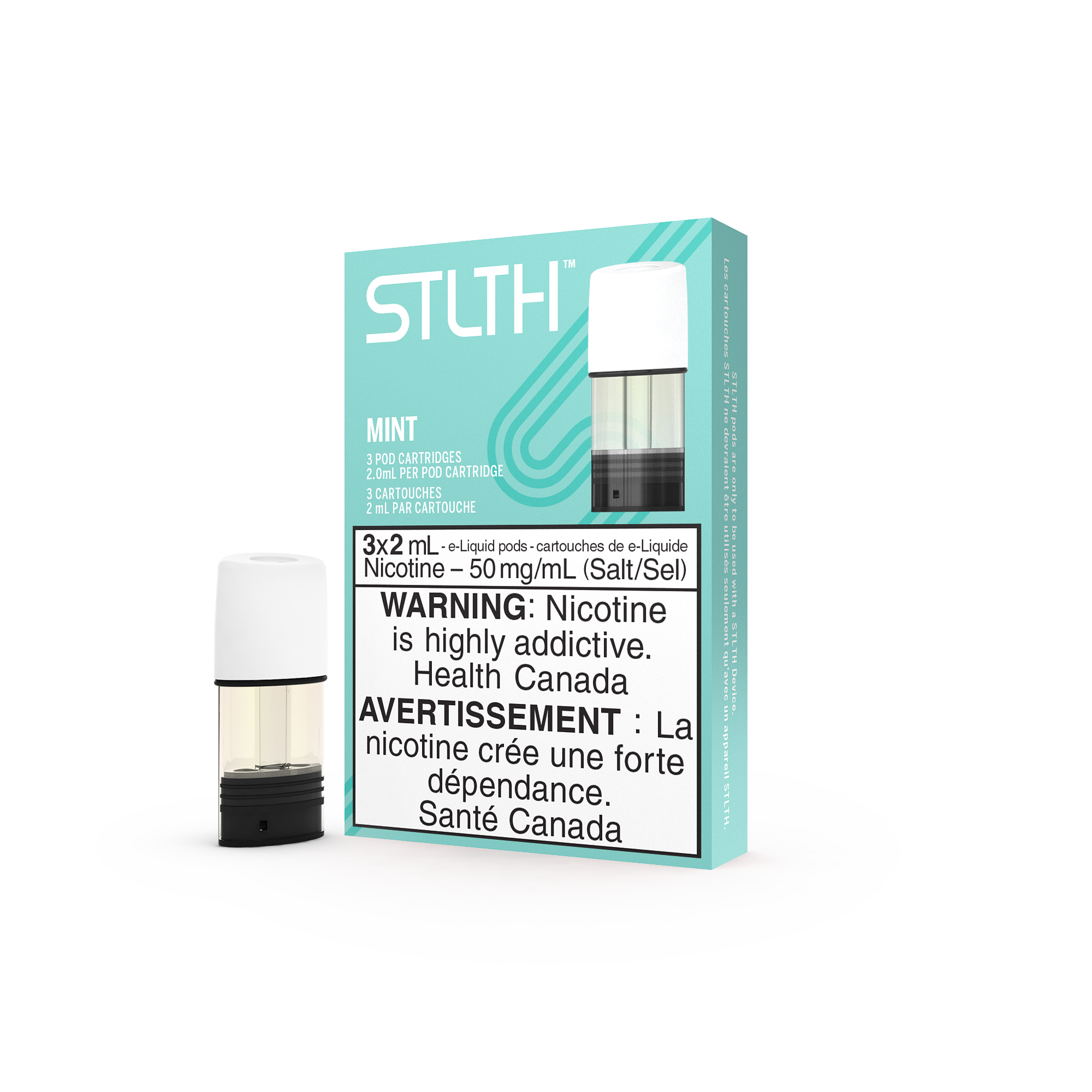 STLTH Pods (3 Pods), Flavourless, 12mg nicotine strength, smooth alternative to traditional tobacco, ideal for vapers in Ontario and Quebec.