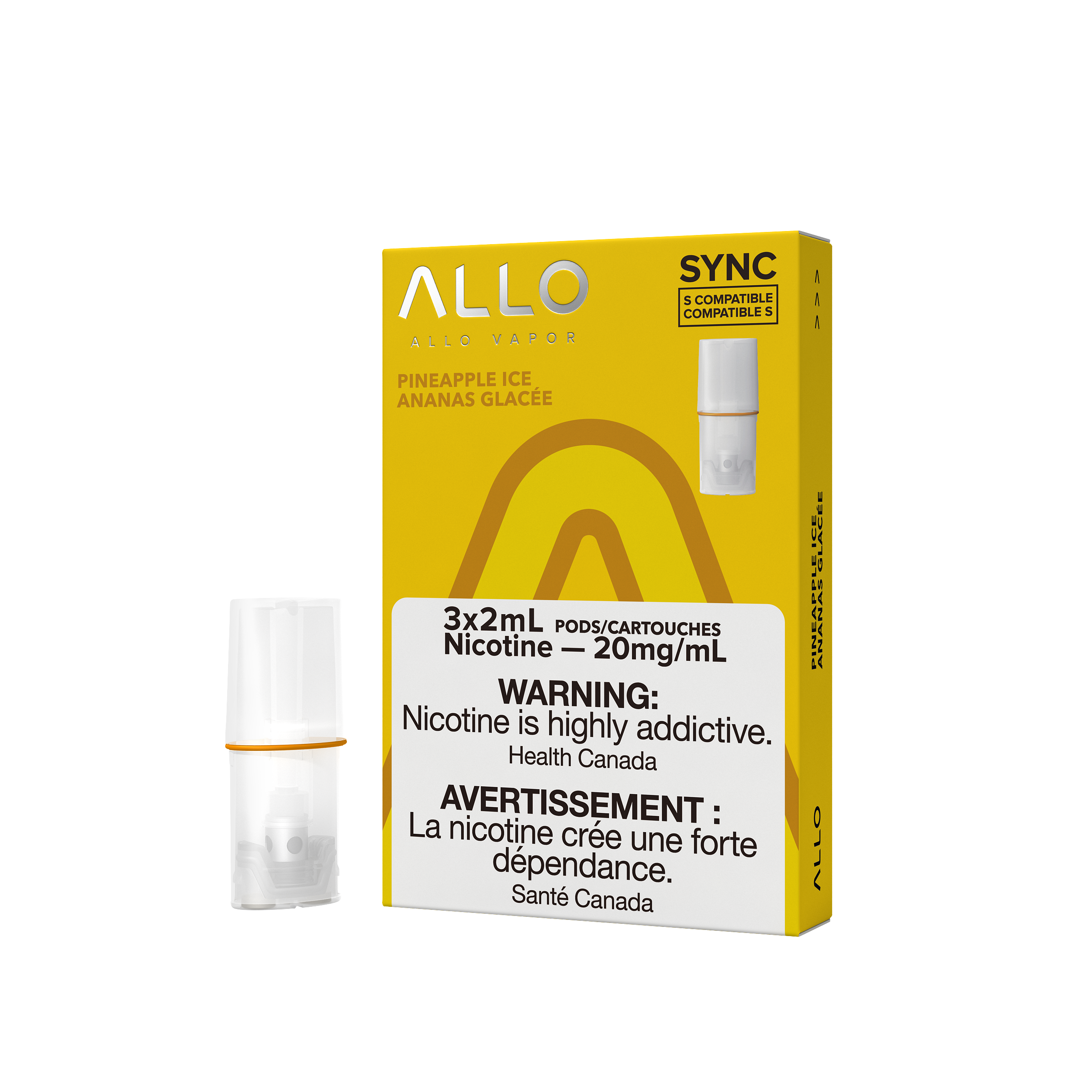 Allo Sync Pods, Fruity Explosion (Burst) flavour pod, 20mg nicotine strength, STLTH-compatible closed pod system, ideal for Ontario and Quebec vapers.