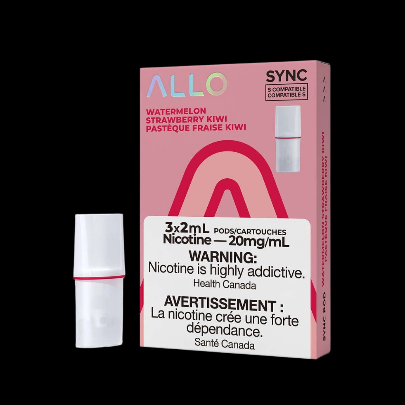 Allo Sync Pods Strawberry Kiwi - high-quality vape pods with smooth draw and bold flavour, available in Hawkesbury, Ottawa, and across Ontario.